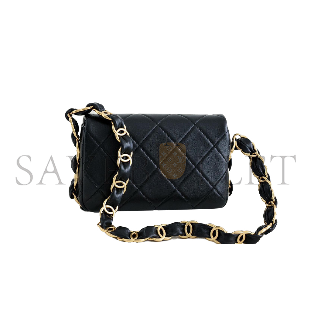 CHANEL MASTER DOUBLE C THICK CHAIN COVER MINI BLACK AS5174 (17*12*4.5cm)